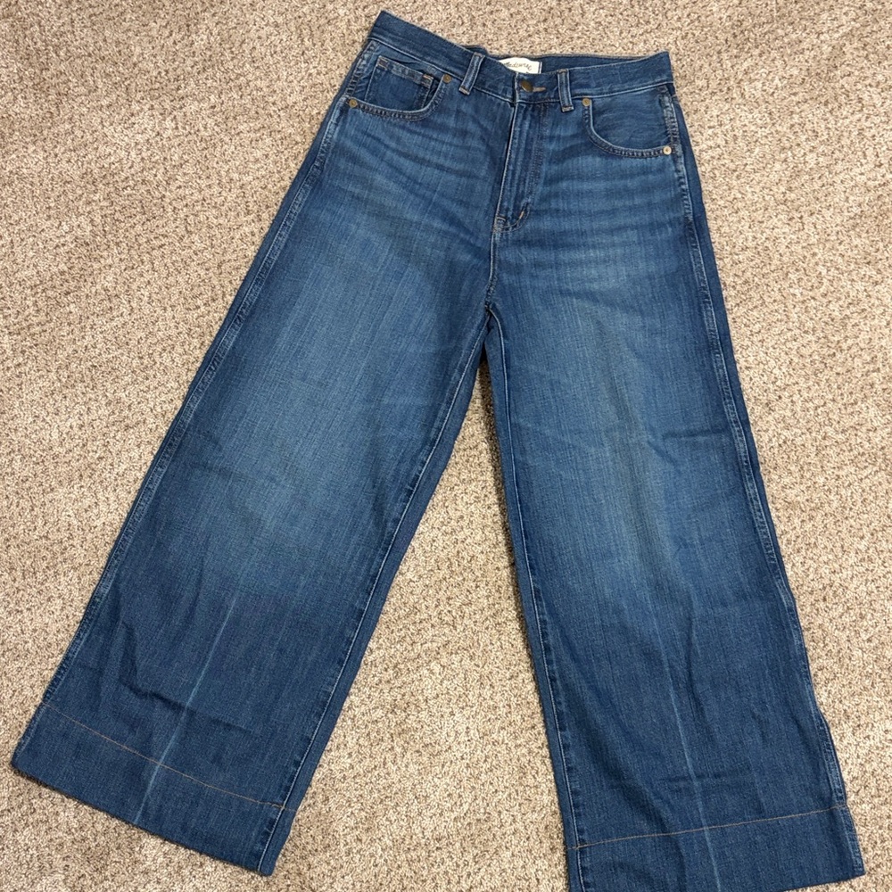 Madewell Wide-Leg Jeans in Medium Blue Denim